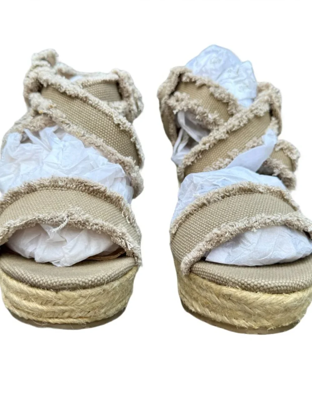 Candies Mimi Espadrille Wedge Sandals Khaki Size 7